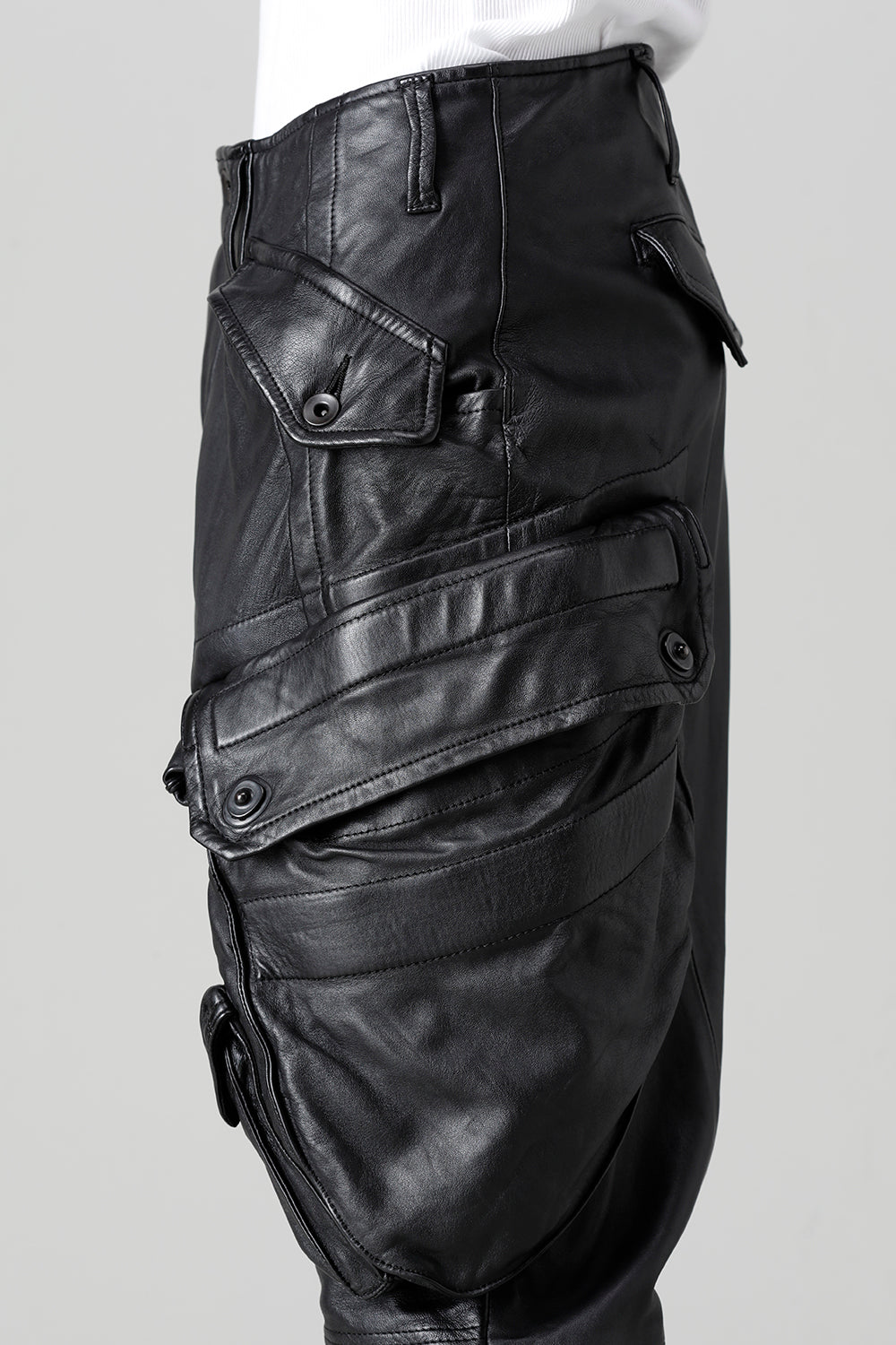 Lamb Leather Gas Mask Skinny Pants