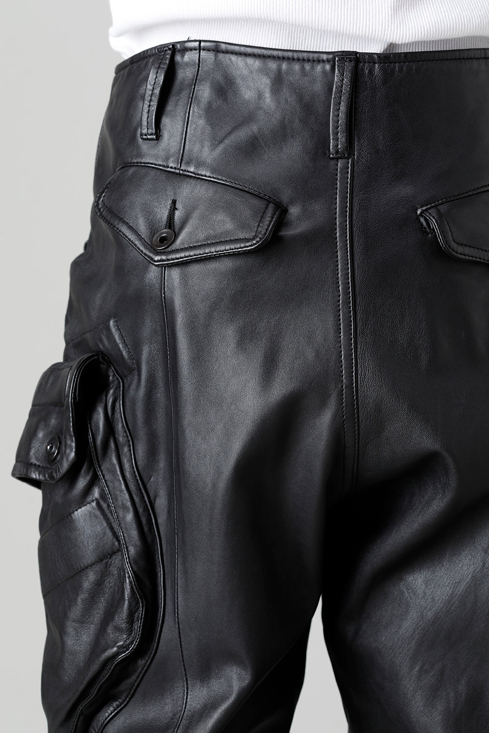 Lamb Leather Gas Mask Skinny Pants