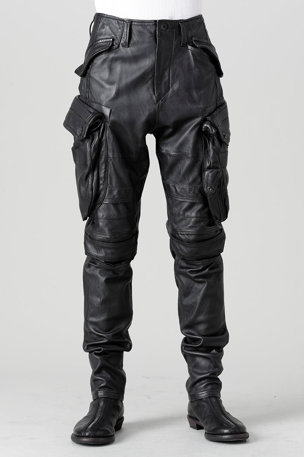 Lamb Leather Gas Mask Skinny Pants