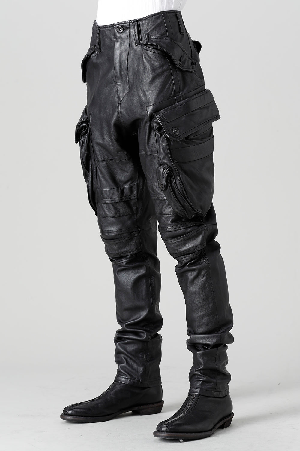 Lamb Leather Gas Mask Skinny Pants