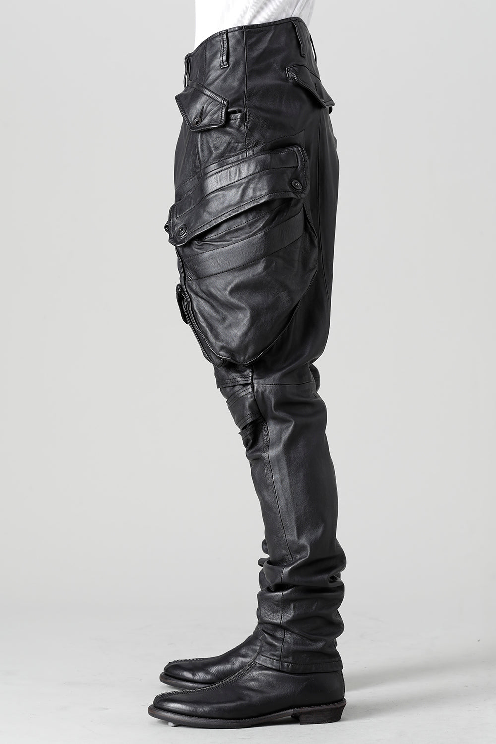 Lamb Leather Gas Mask Skinny Pants