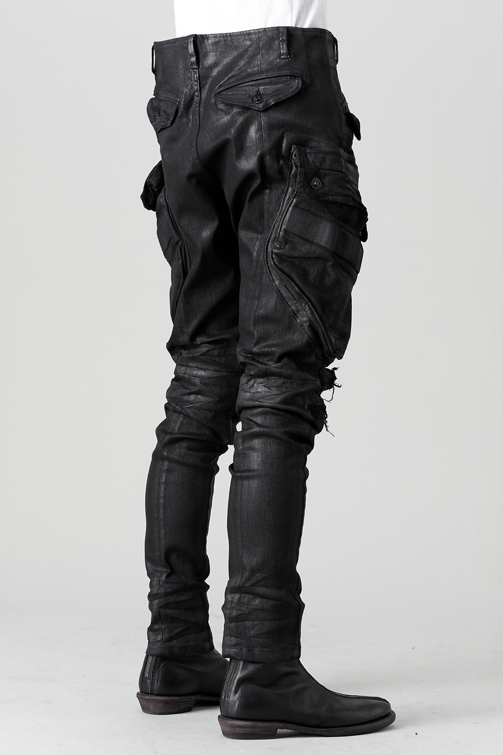 10.5oz Stretch Denim Gas Mask Coating Skinny Pants