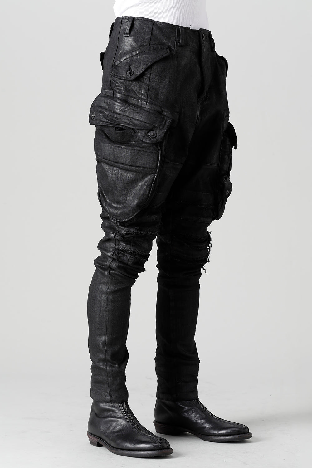 10.5oz Stretch Denim Gas Mask Coating Skinny Pants