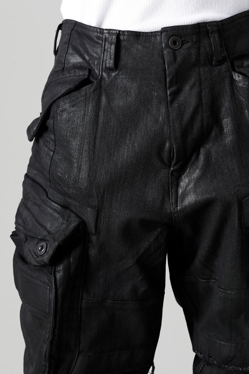 10.5oz Stretch Denim Gas Mask Coating Skinny Pants