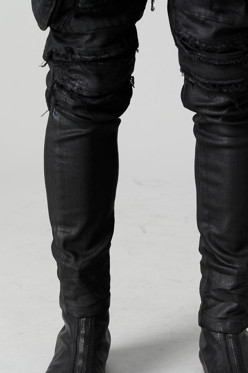 10.5oz Stretch Denim Gas Mask Coating Skinny Pants