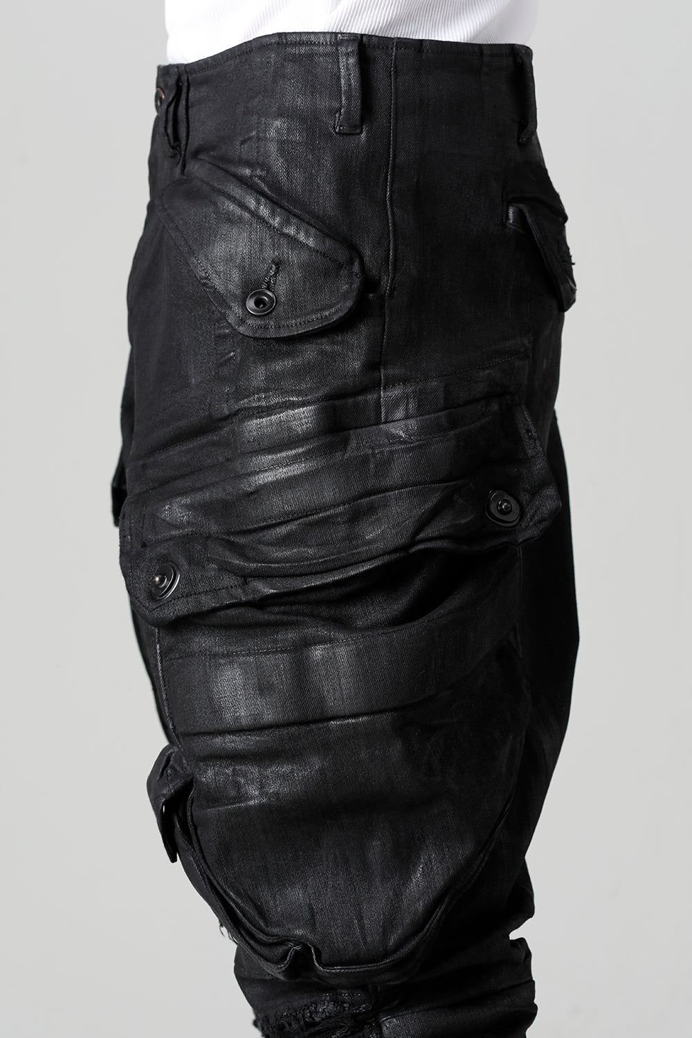 10.5oz Stretch Denim Gas Mask Coating Skinny Pants