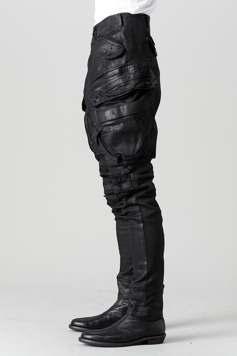 10.5oz Stretch Denim Gas Mask Coating Skinny Pants