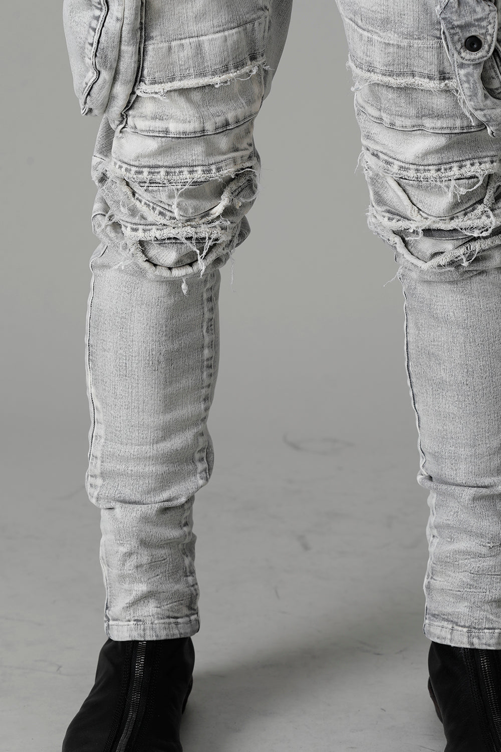 10.5oz Stretch Denim Gas Mask Washed Skinny Pants