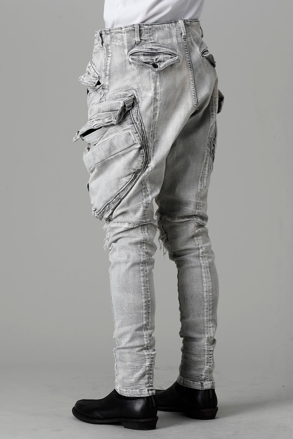 10.5oz Stretch Denim Gas Mask Washed Skinny Pants