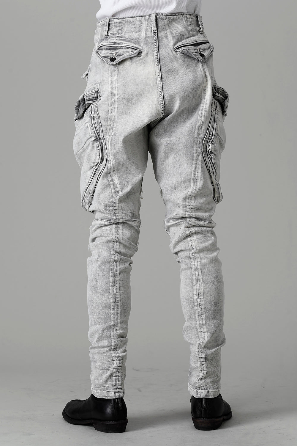 10.5oz Stretch Denim Gas Mask Washed Skinny Pants