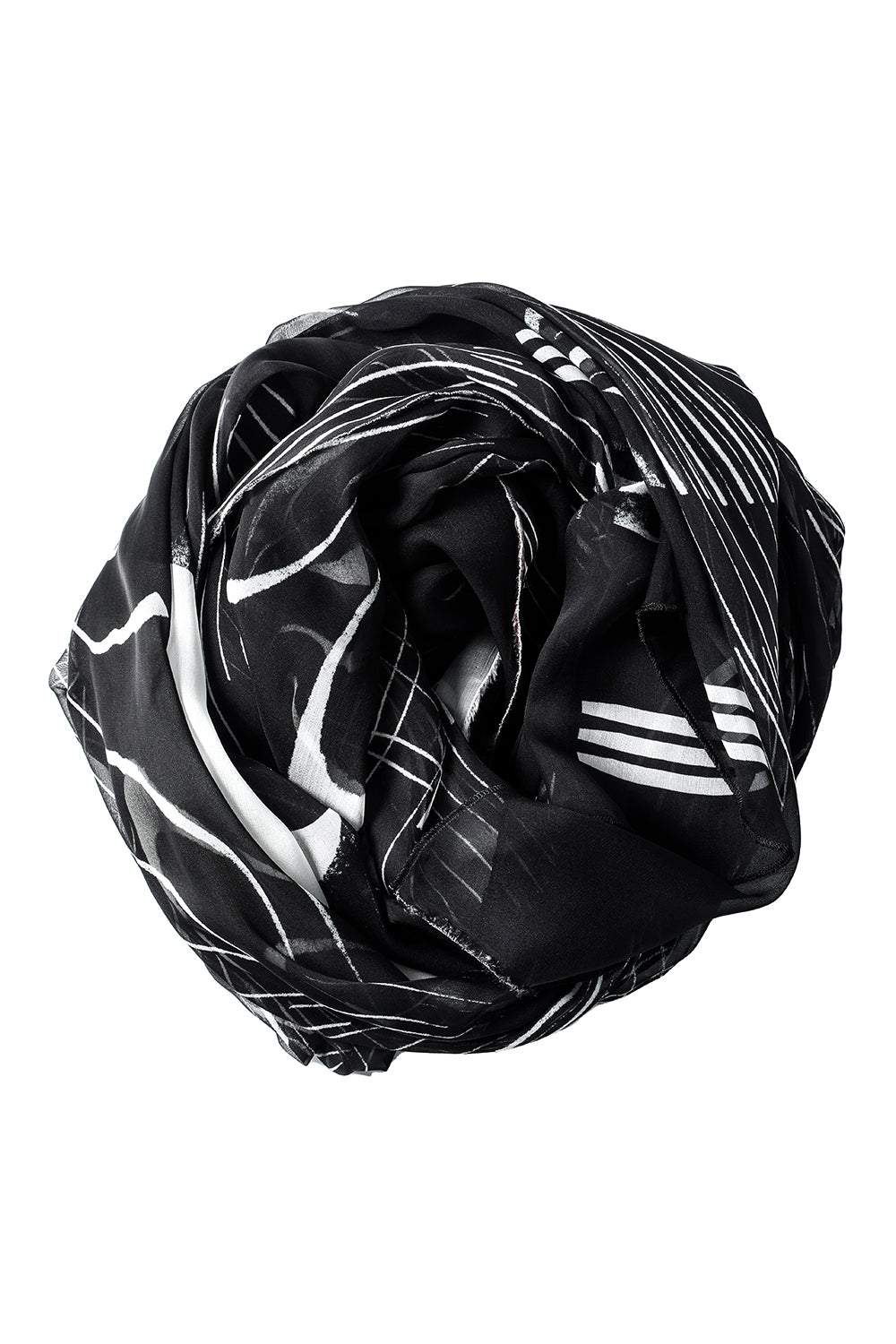 プリント シルクストール ブラック