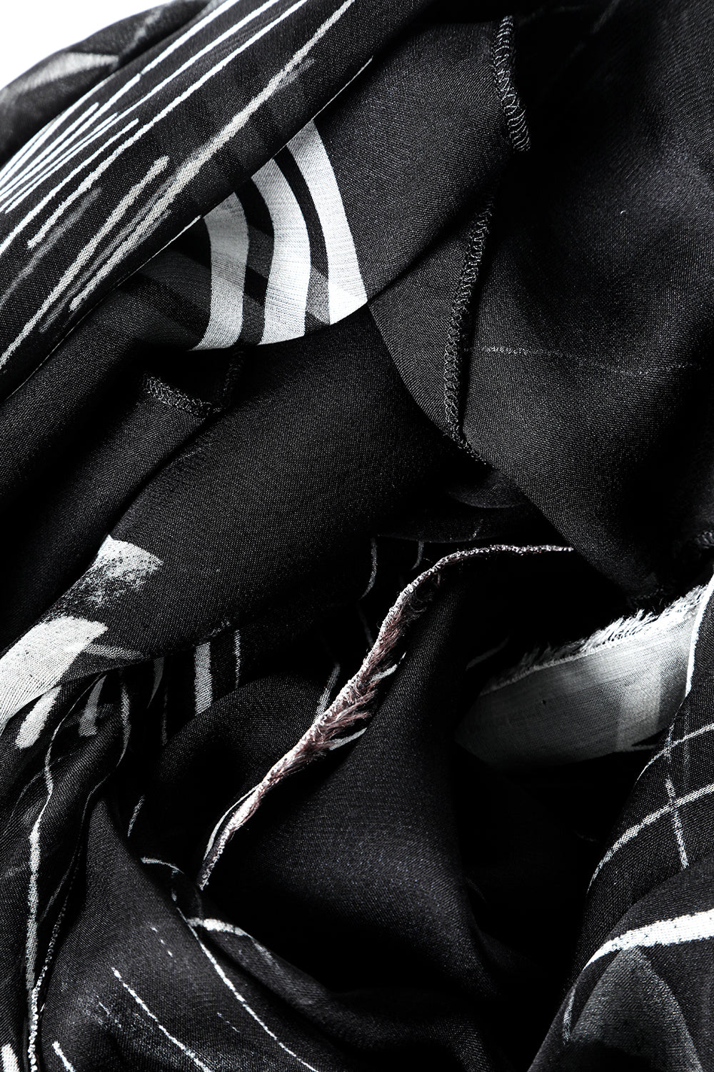 プリント シルクストール ブラック