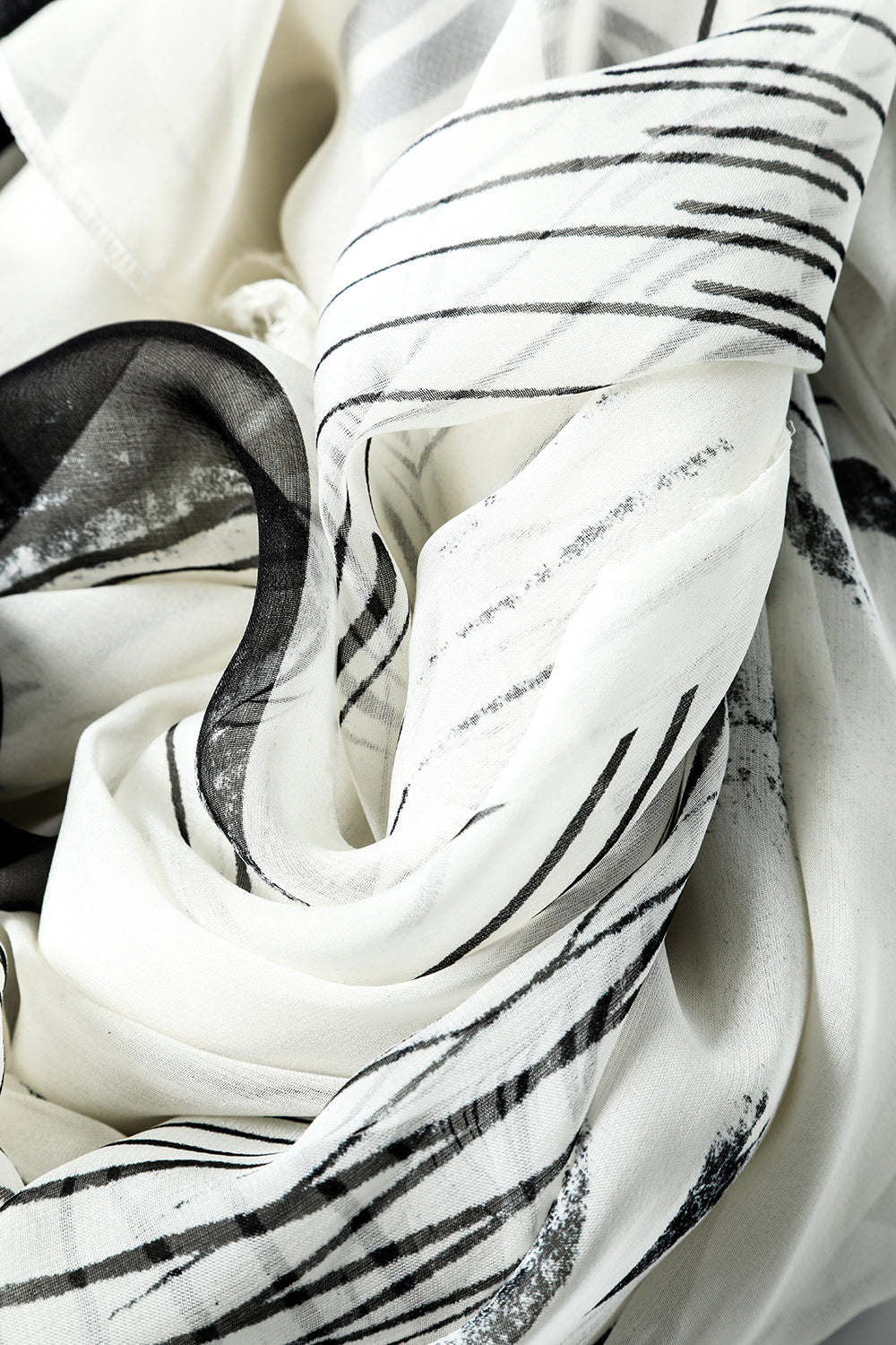 プリント シルクストール オフホワイト