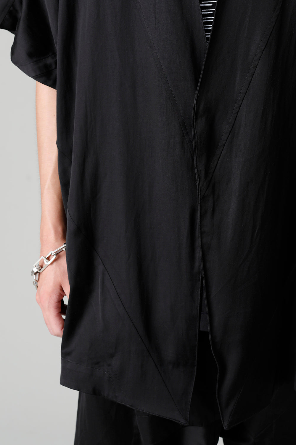 Cupro/Cotton/Linen Satin Short Sleeve Jacket