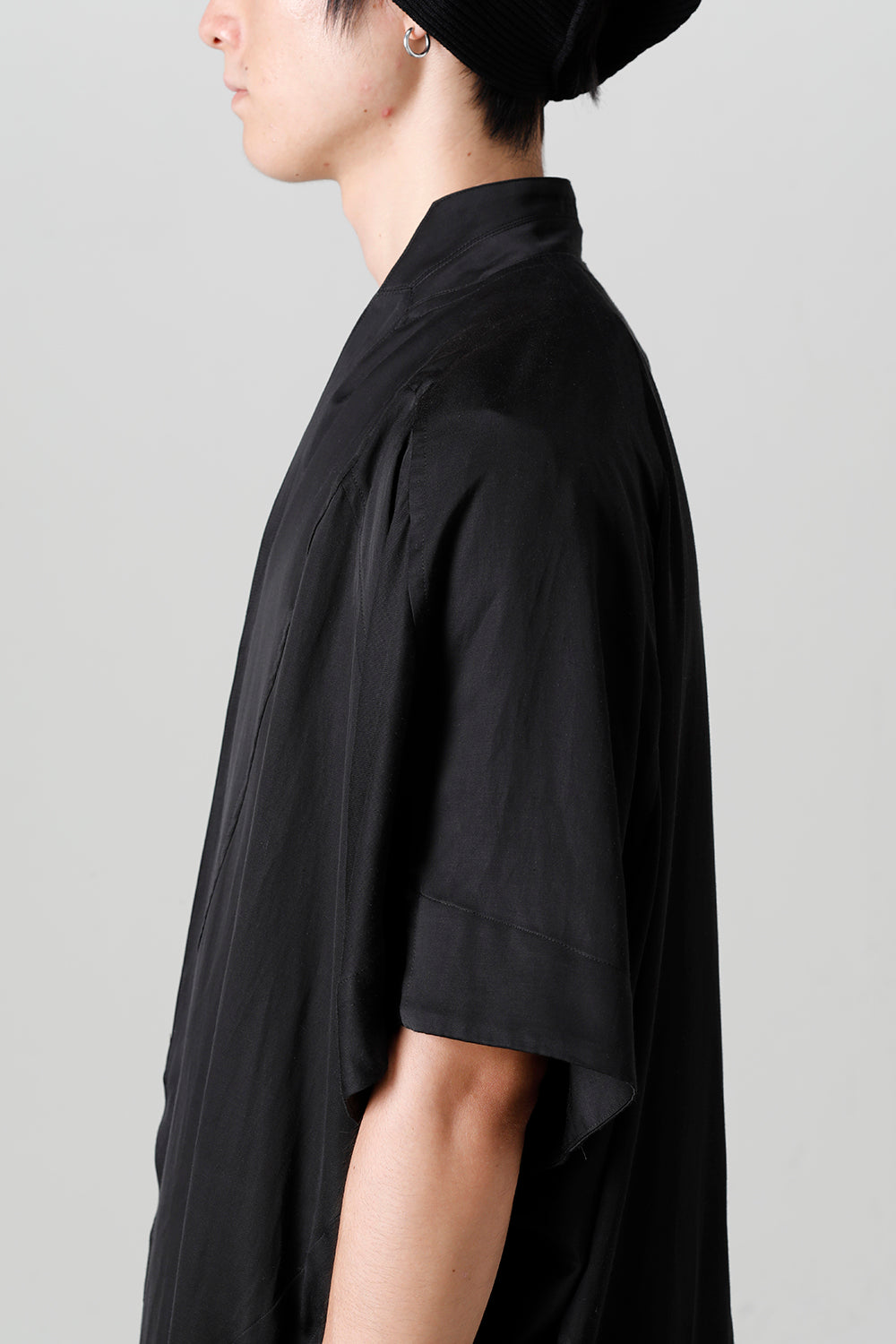 Cupro/Cotton/Linen Satin Short Sleeve Jacket