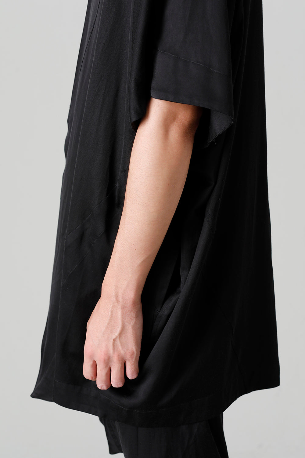 Cupro/Cotton/Linen Satin Short Sleeve Jacket