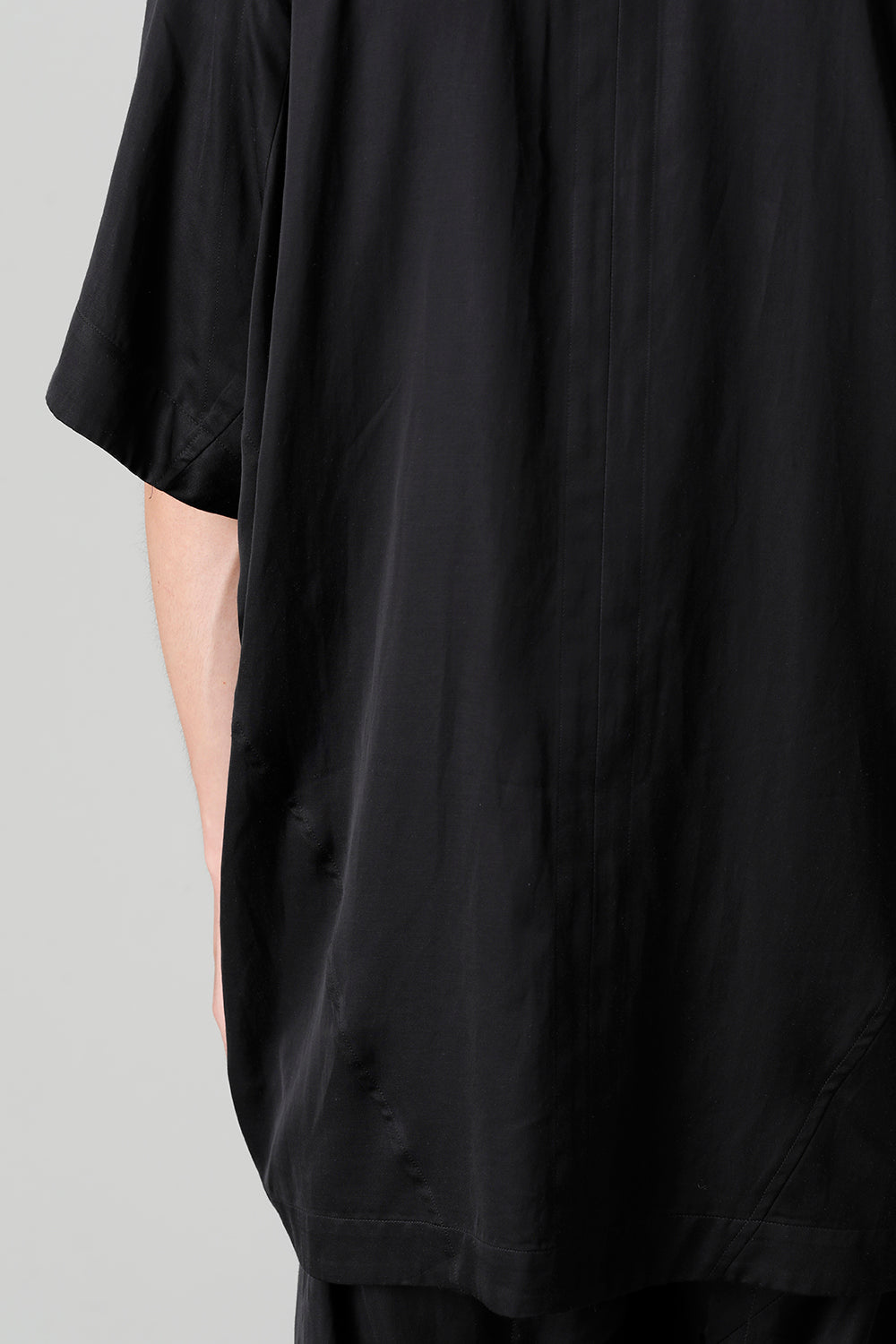 Cupro/Cotton/Linen Satin Short Sleeve Jacket