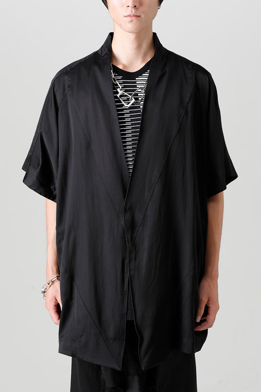 Cupro/Cotton/Linen Satin Short Sleeve Jacket