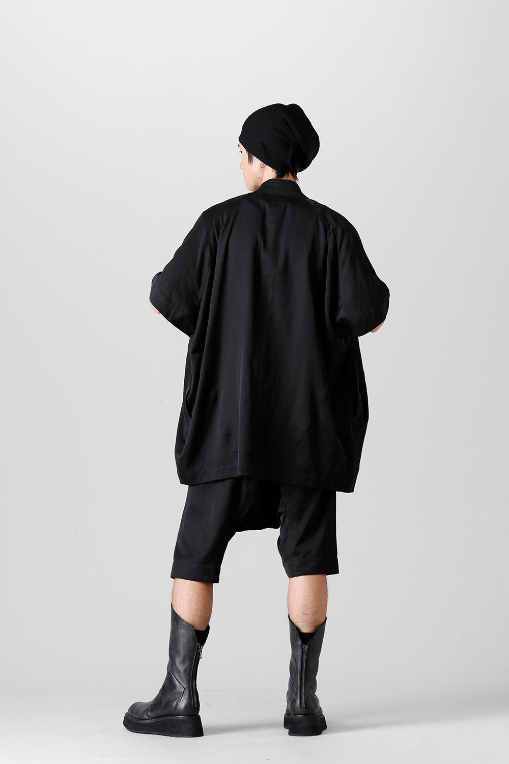 Cupro/Cotton/Linen Satin Short Sleeve Jacket