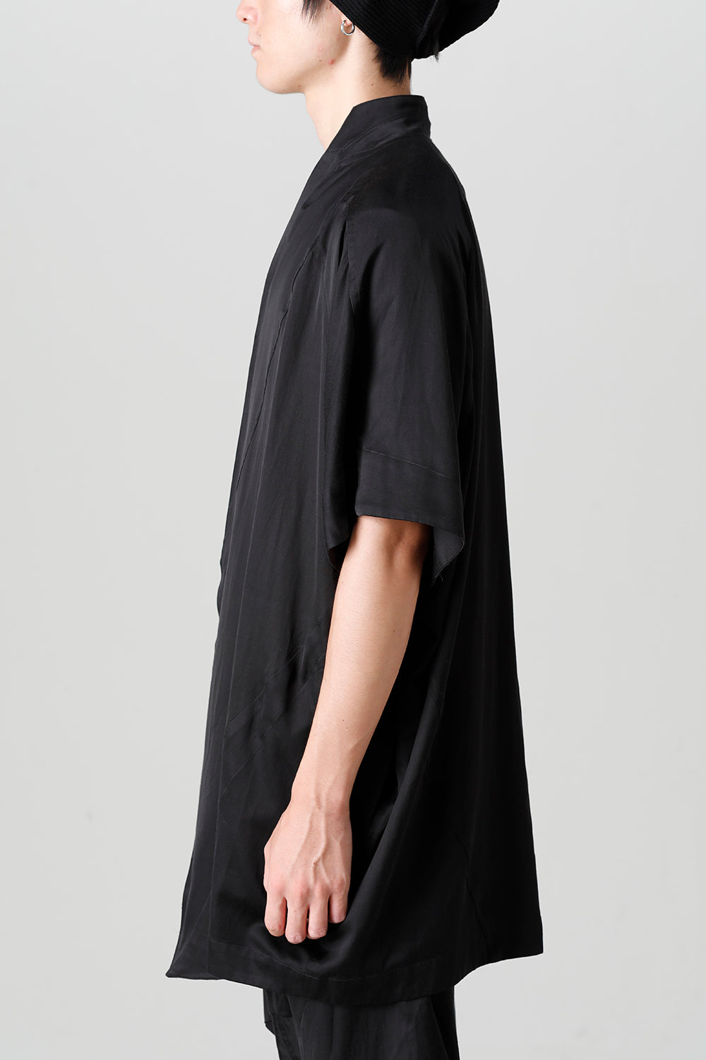 Cupro/Cotton/Linen Satin Short Sleeve Jacket