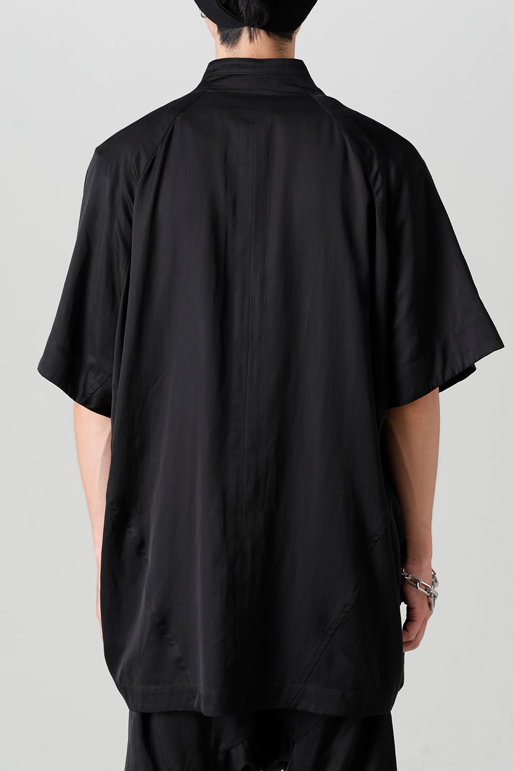 Cupro/Cotton/Linen Satin Short Sleeve Jacket