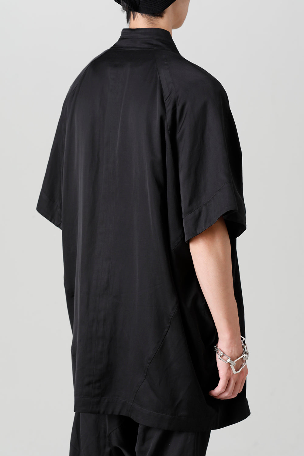 Cupro/Cotton/Linen Satin Short Sleeve Jacket
