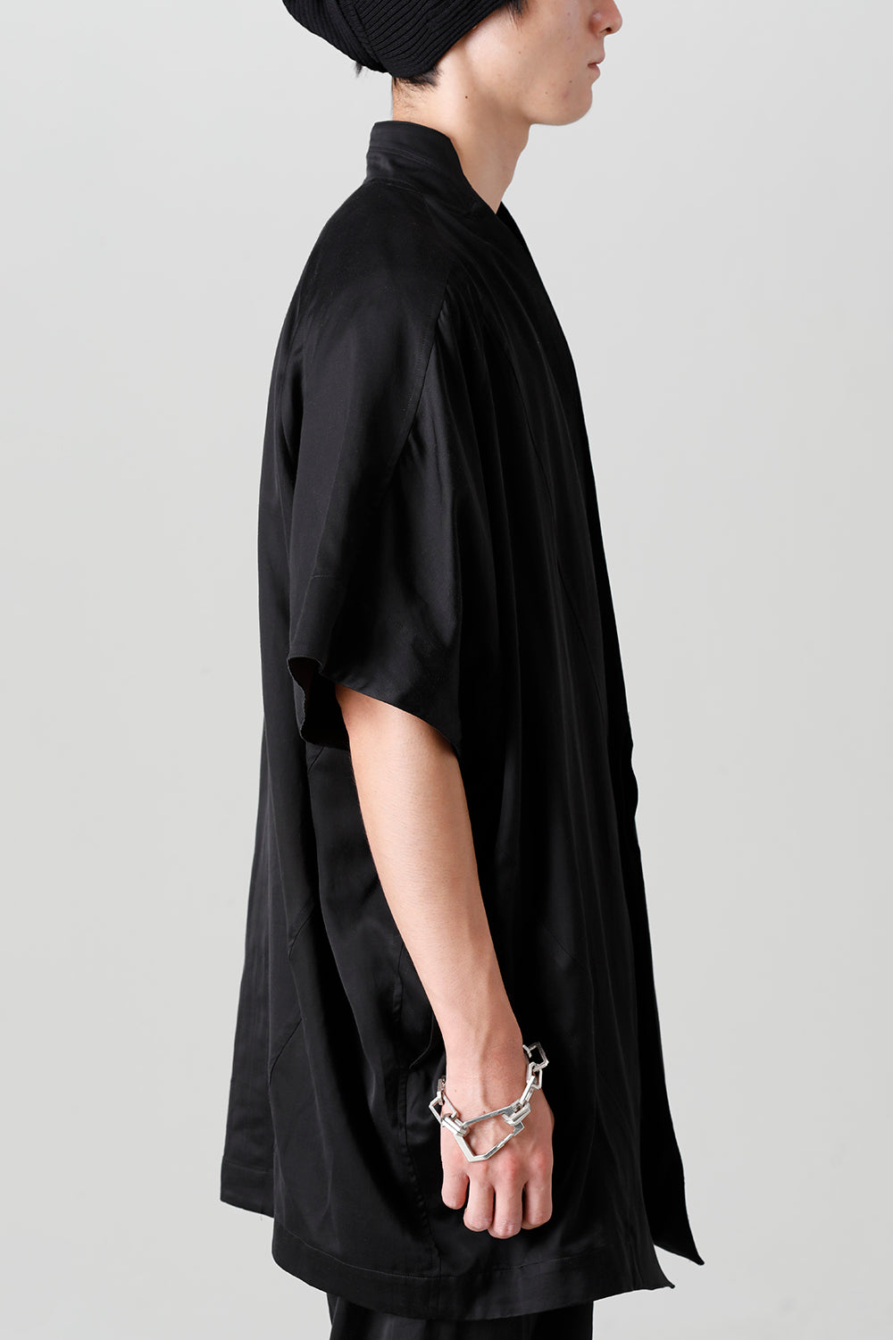 Cupro/Cotton/Linen Satin Short Sleeve Jacket