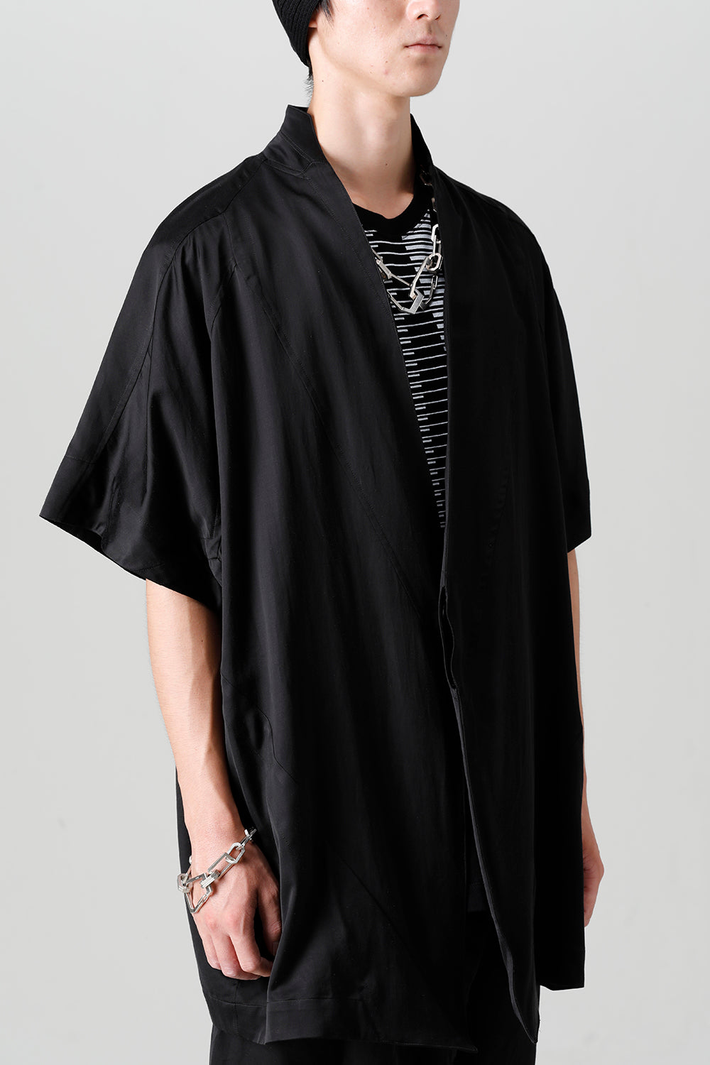 Cupro/Cotton/Linen Satin Short Sleeve Jacket