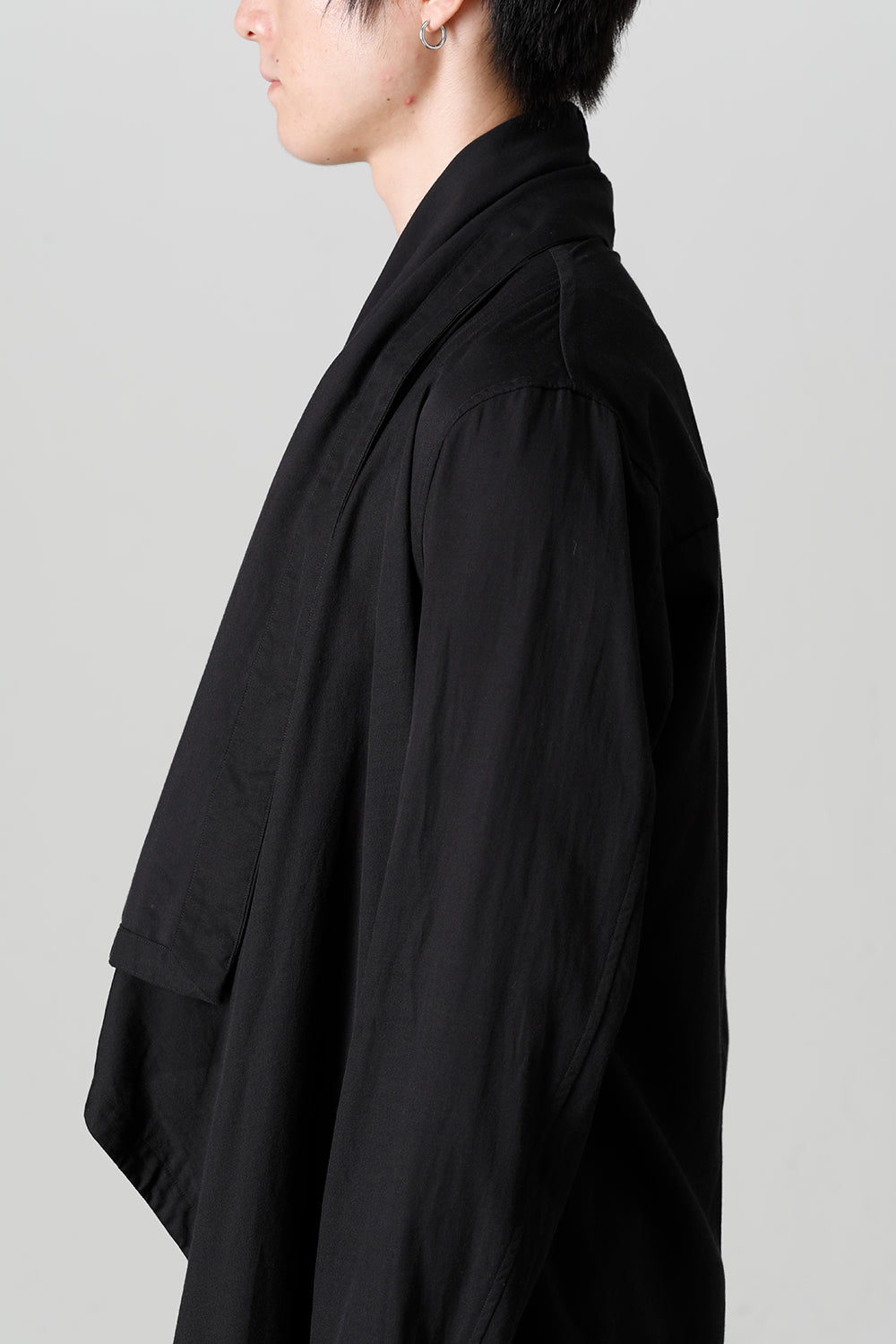 Rayon/Cotton Cloth Drape shirt Black