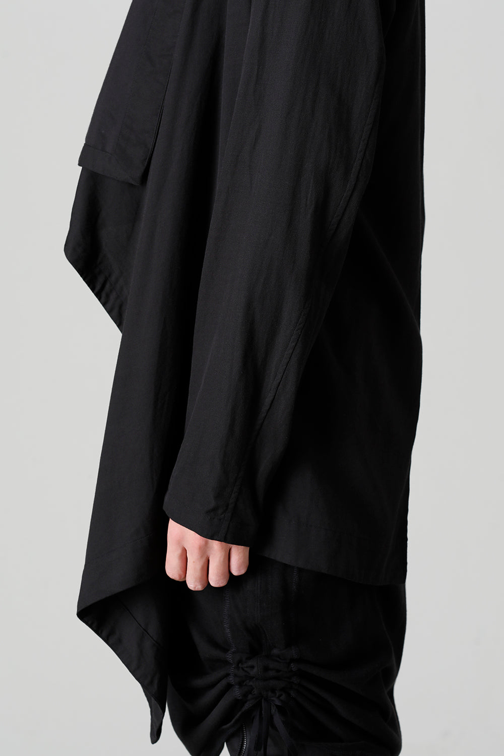 Rayon/Cotton Cloth Drape shirt Black