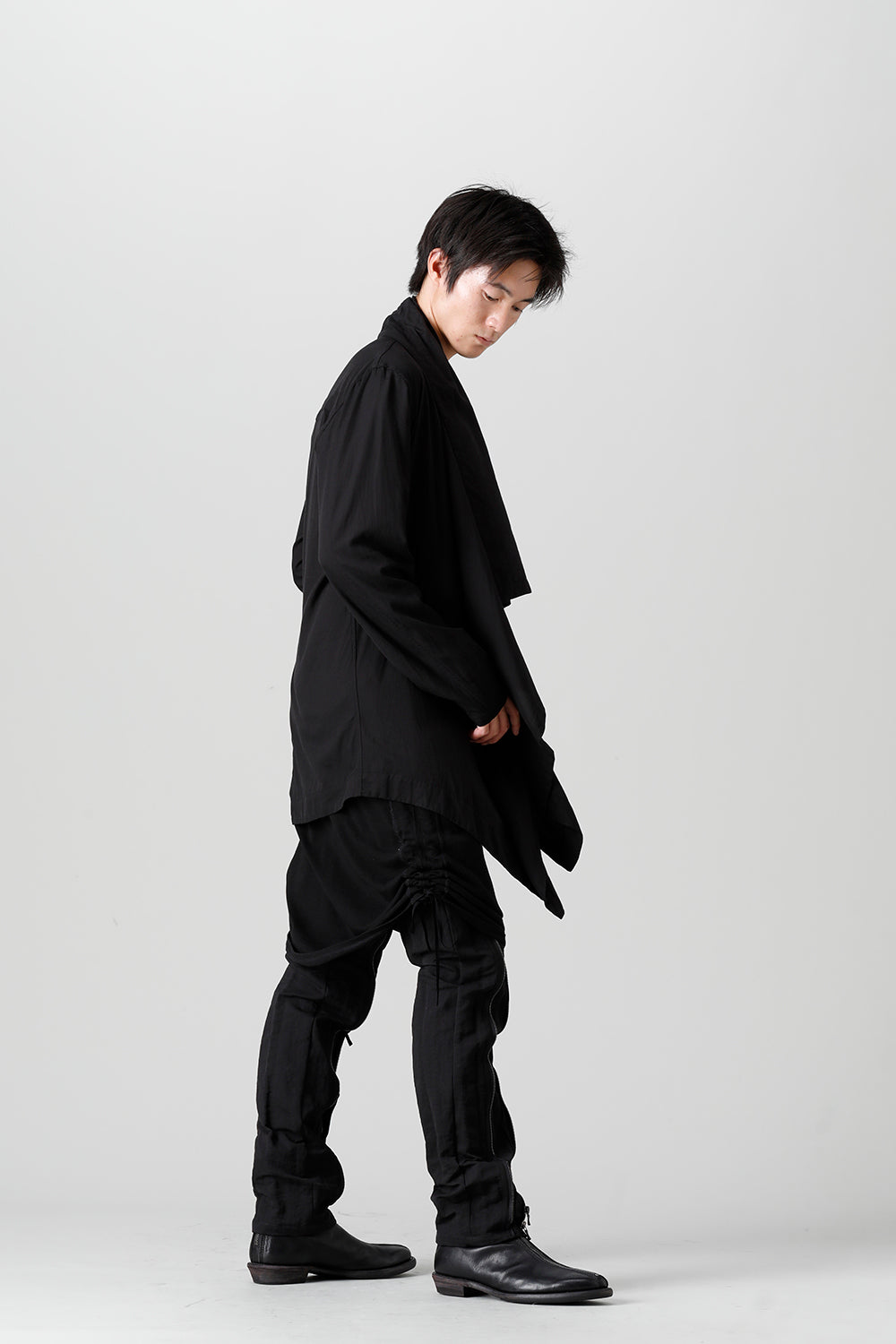 Rayon/Cotton Cloth Drape shirt Black