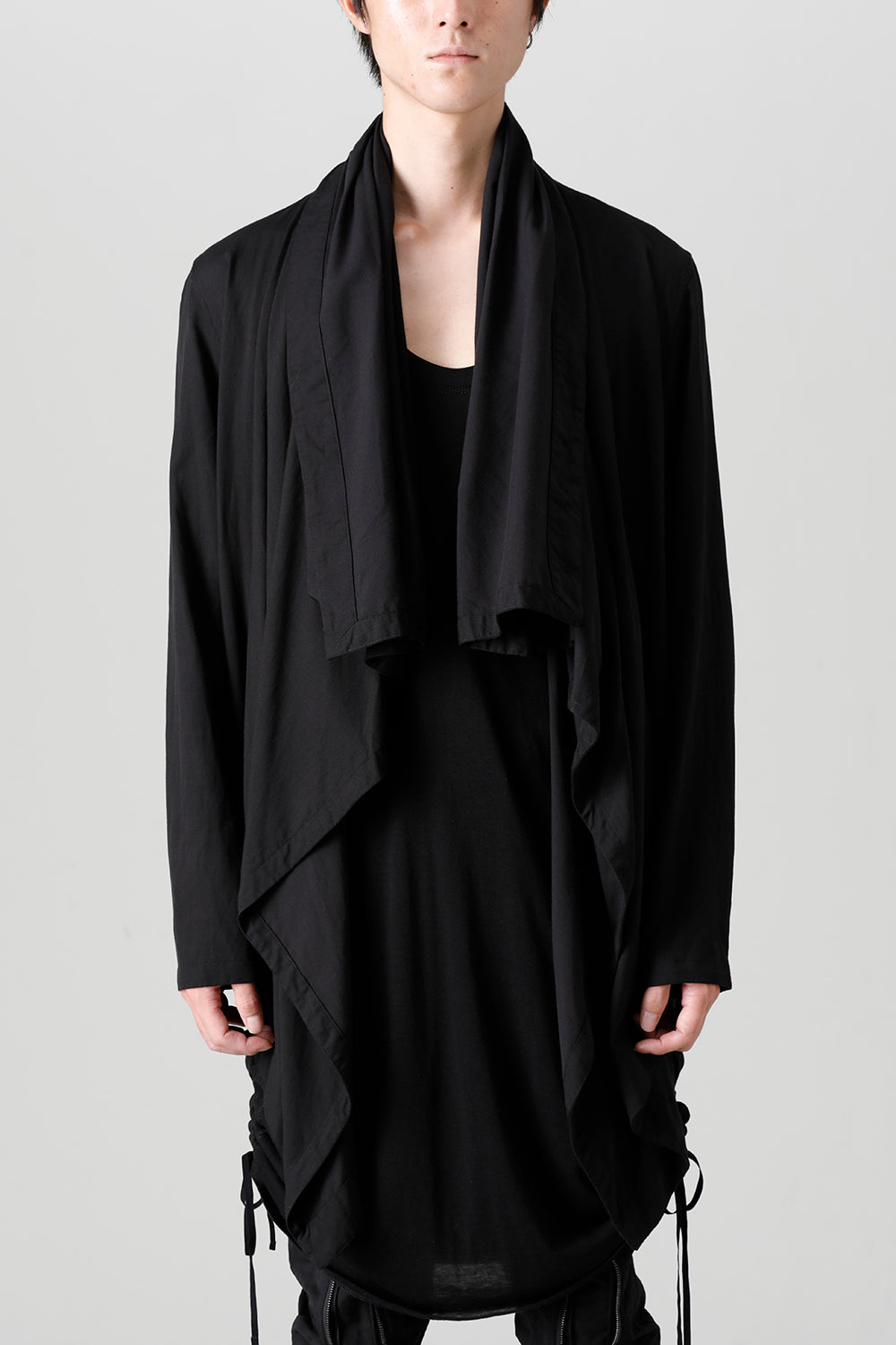Rayon/Cotton Cloth Drape shirt Black