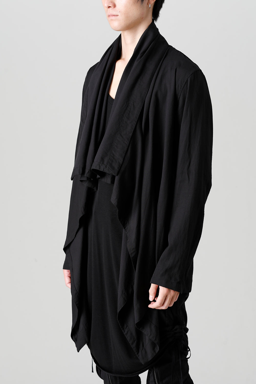 Rayon/Cotton Cloth Drape shirt Black