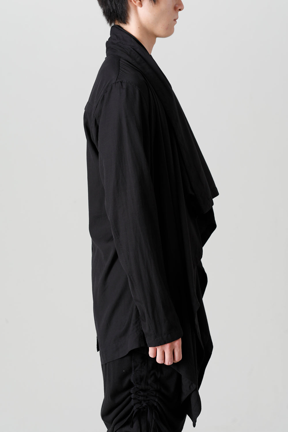 Rayon/Cotton Cloth Drape shirt Black
