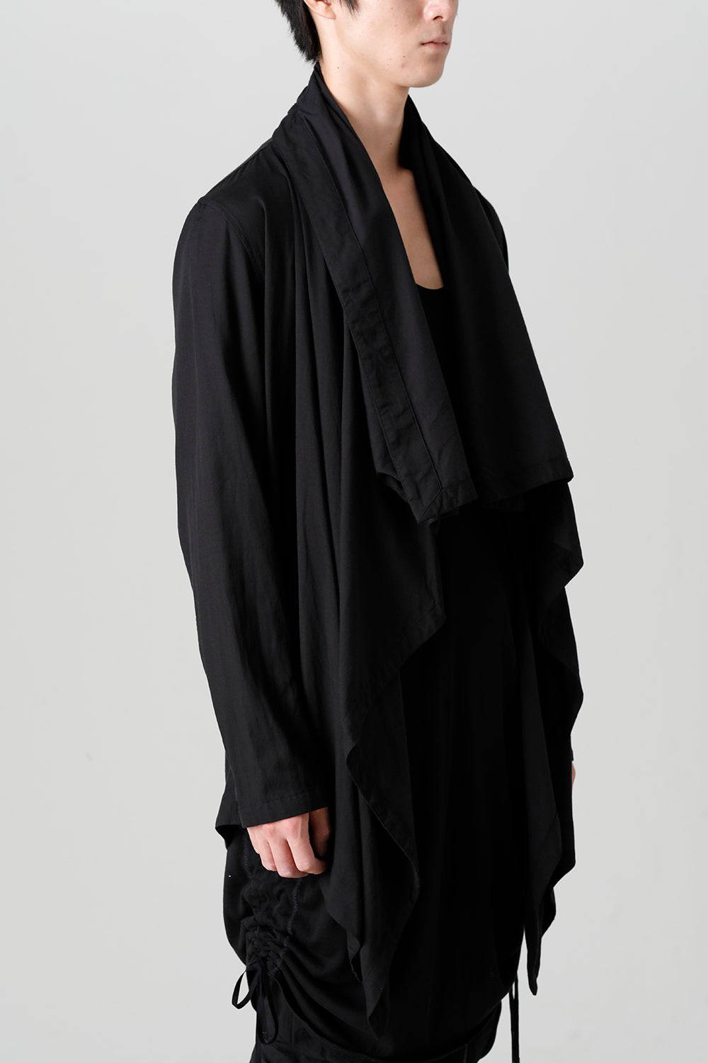 Rayon/Cotton Cloth Drape shirt Black