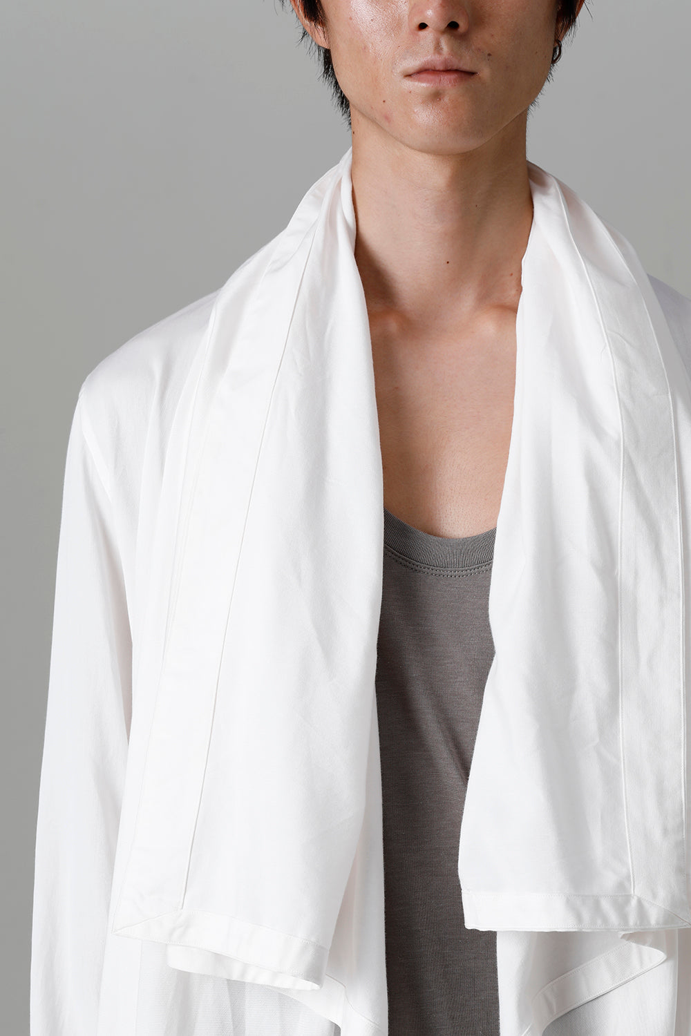 Rayon/Cotton Cloth Drape shirt Off White