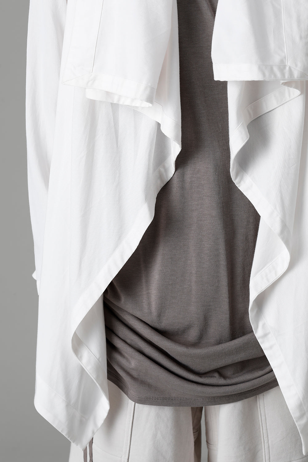 Rayon/Cotton Cloth Drape shirt Off White