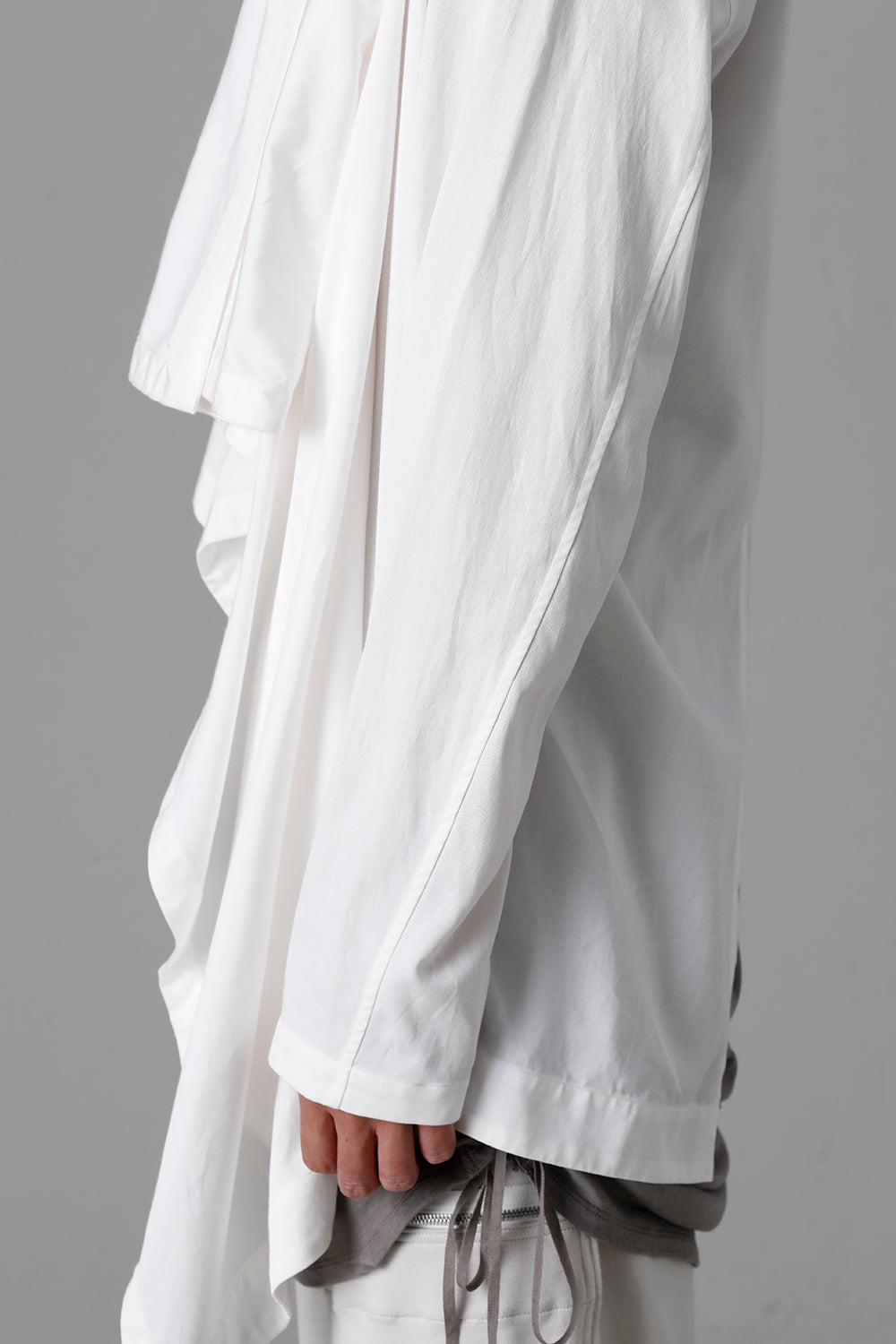 Rayon/Cotton Cloth Drape shirt Off White