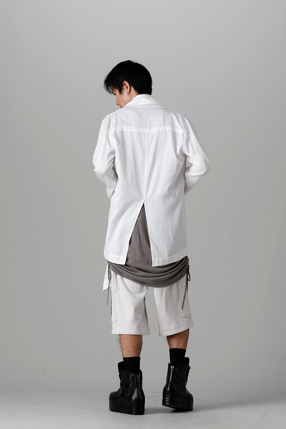 Rayon/Cotton Cloth Drape shirt Off White