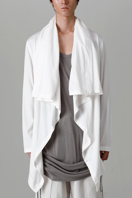 Rayon/Cotton Cloth Drape shirt Off White