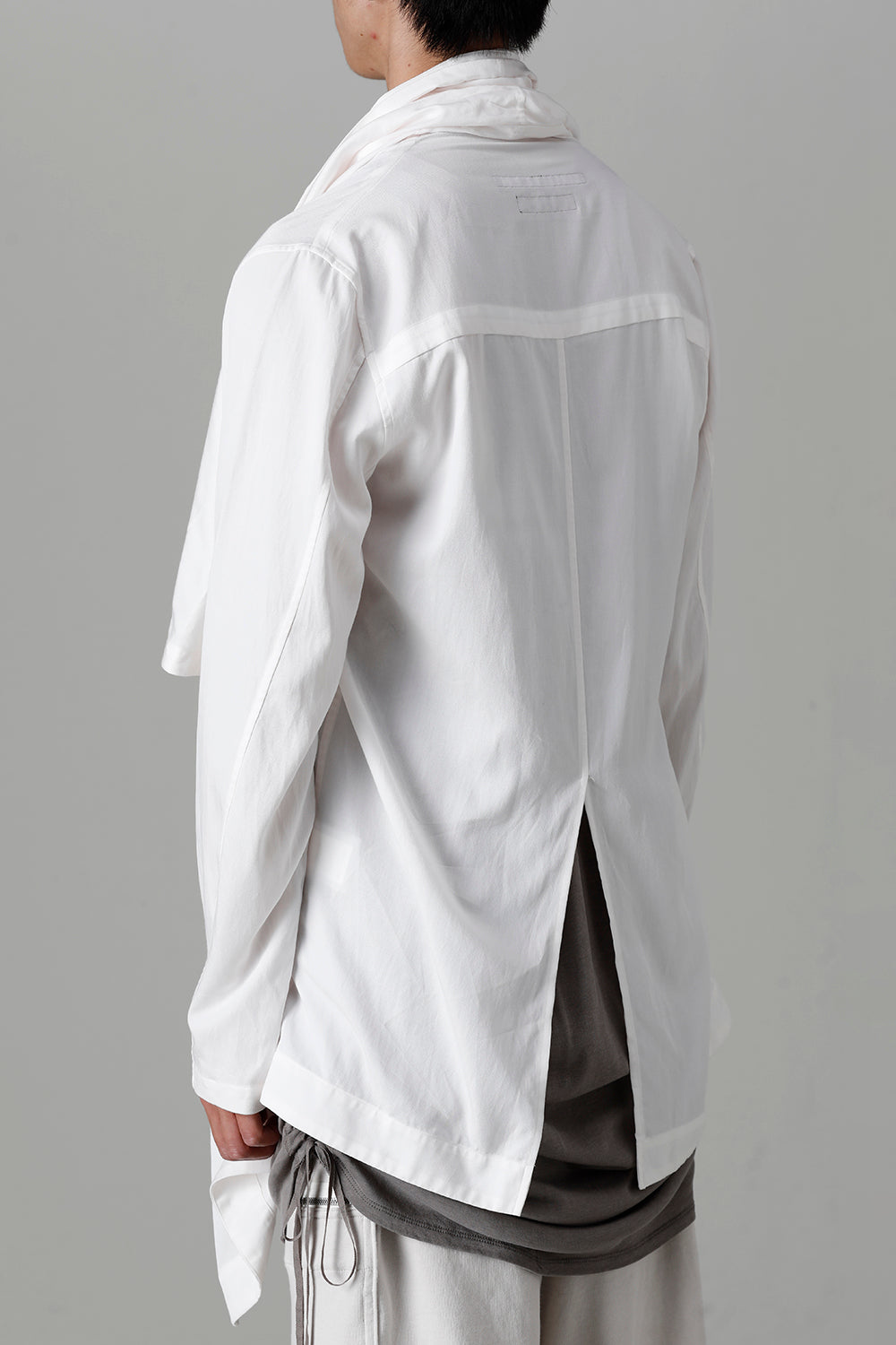 Rayon/Cotton Cloth Drape shirt Off White