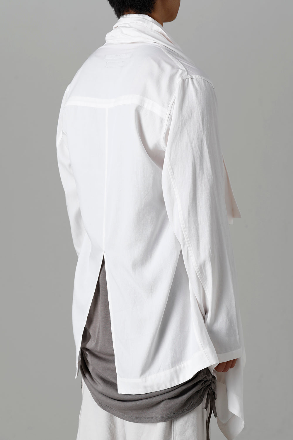 Rayon/Cotton Cloth Drape shirt Off White