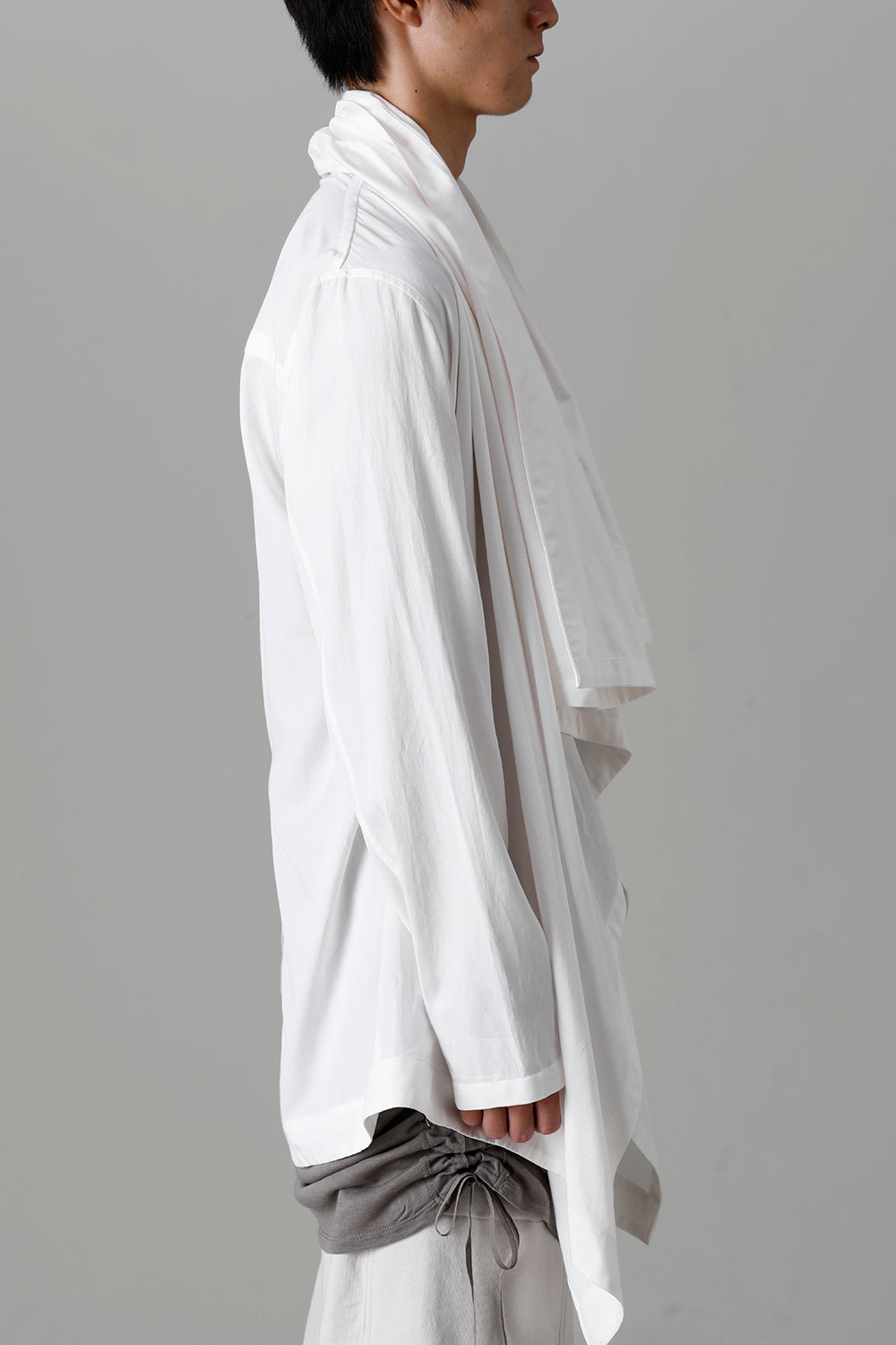Rayon/Cotton Cloth Drape shirt Off White