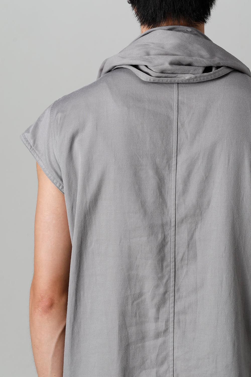 Rayon/Cotton Cloth Drape Neck Pullover Gray