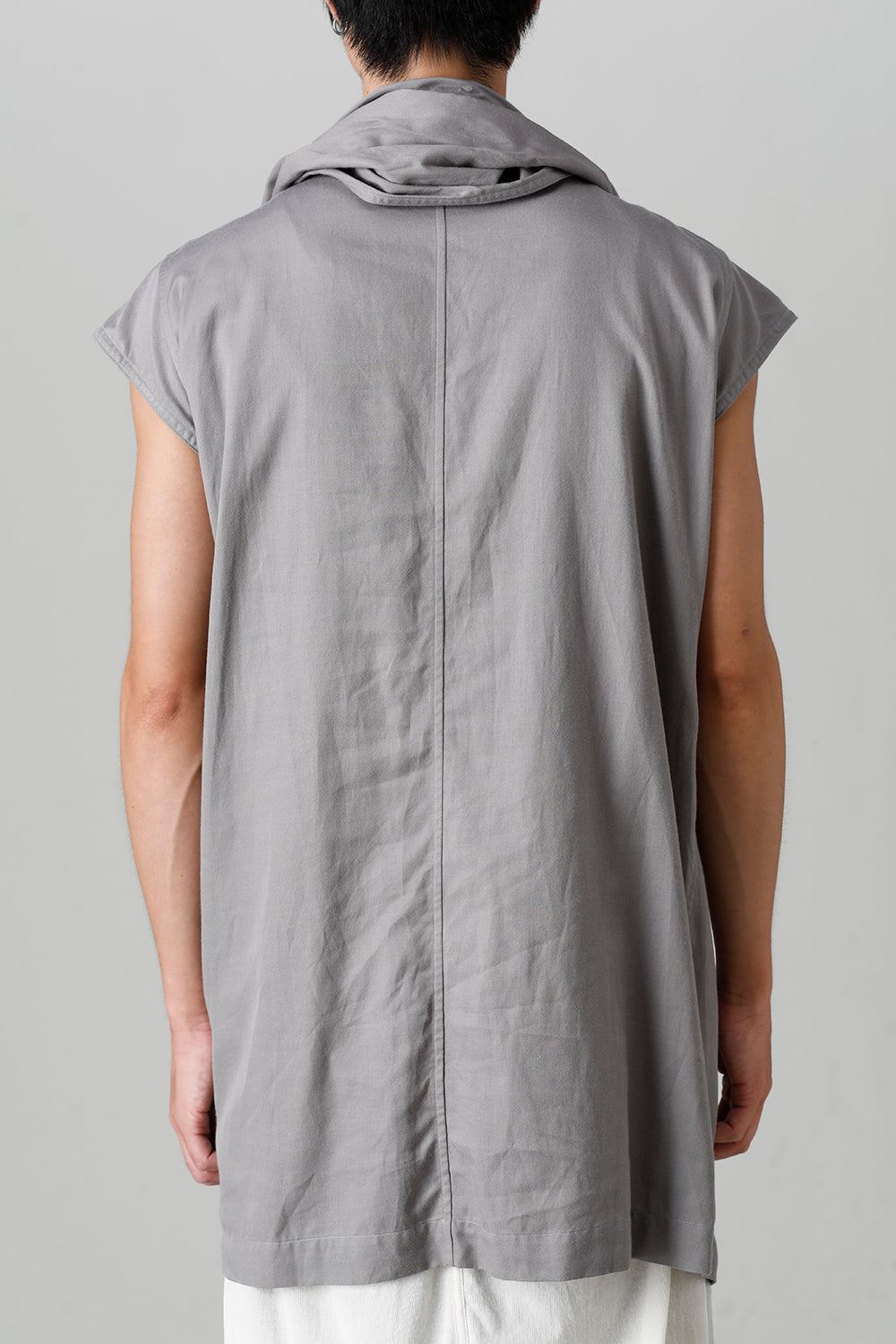 Rayon/Cotton Cloth Drape Neck Pullover Gray