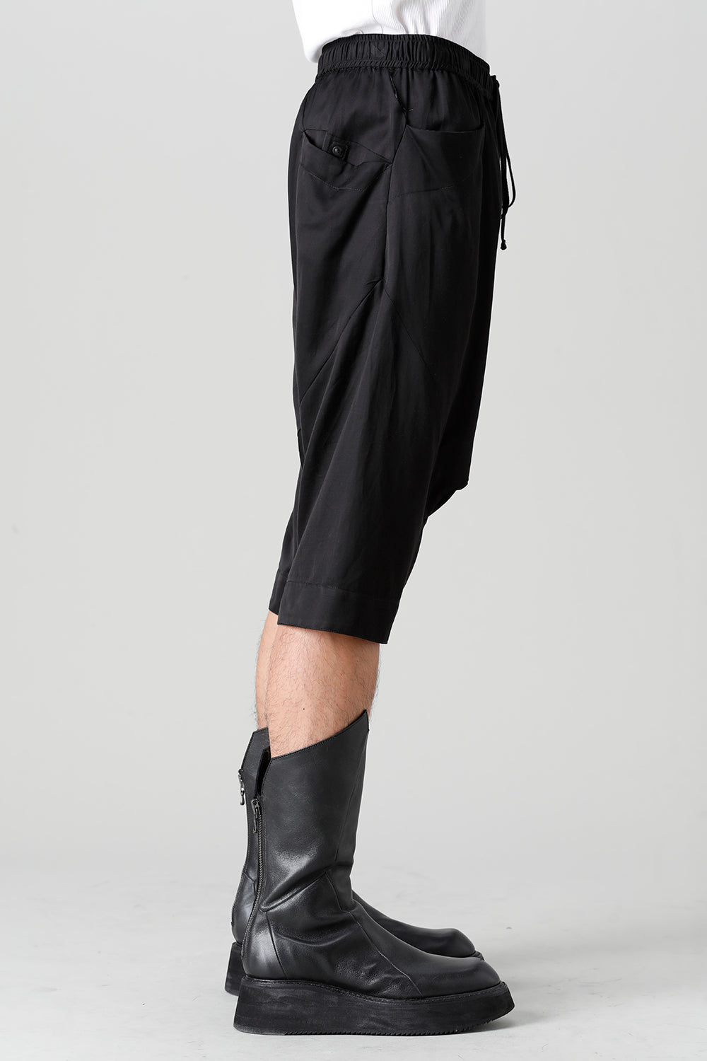 Cupro/Cotton/Linen Satin Sarouel Shorts