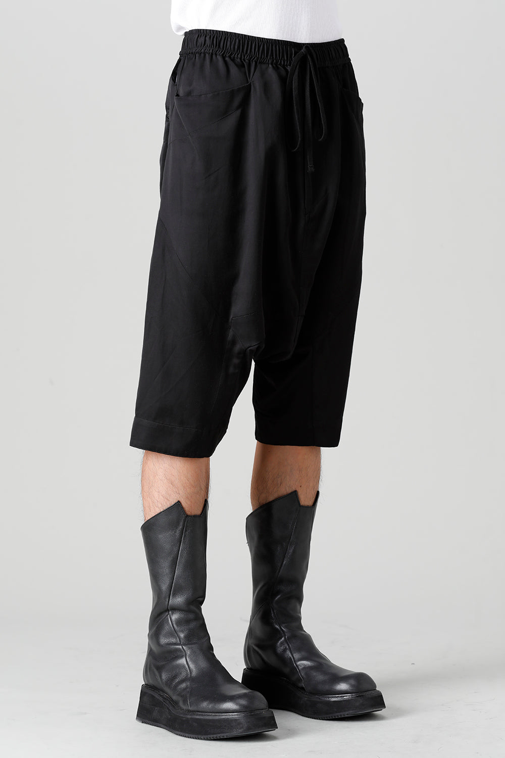 Cupro/Cotton/Linen Satin Sarouel Shorts