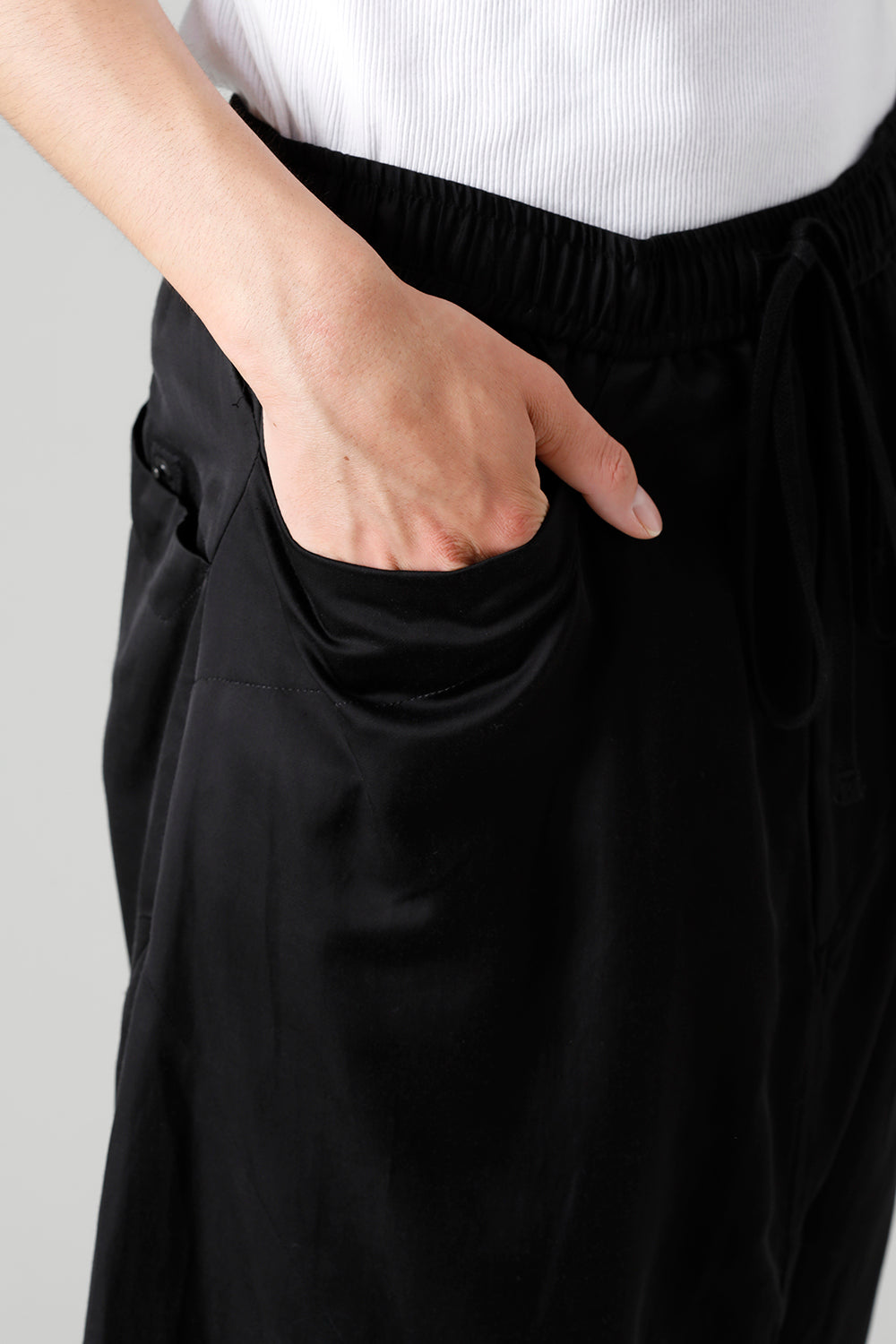 Cupro/Cotton/Linen Satin Sarouel Shorts