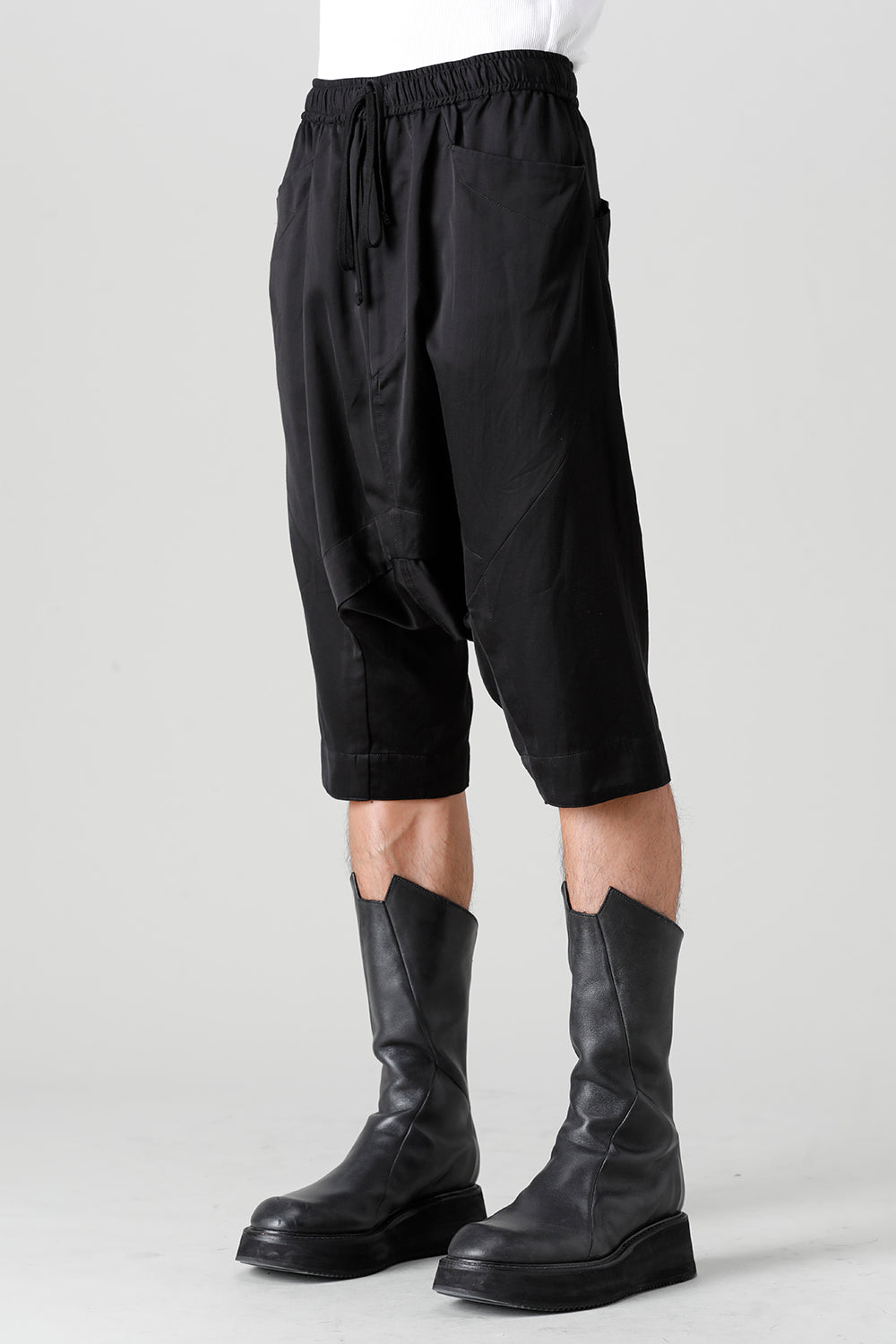 Cupro/Cotton/Linen Satin Sarouel Shorts