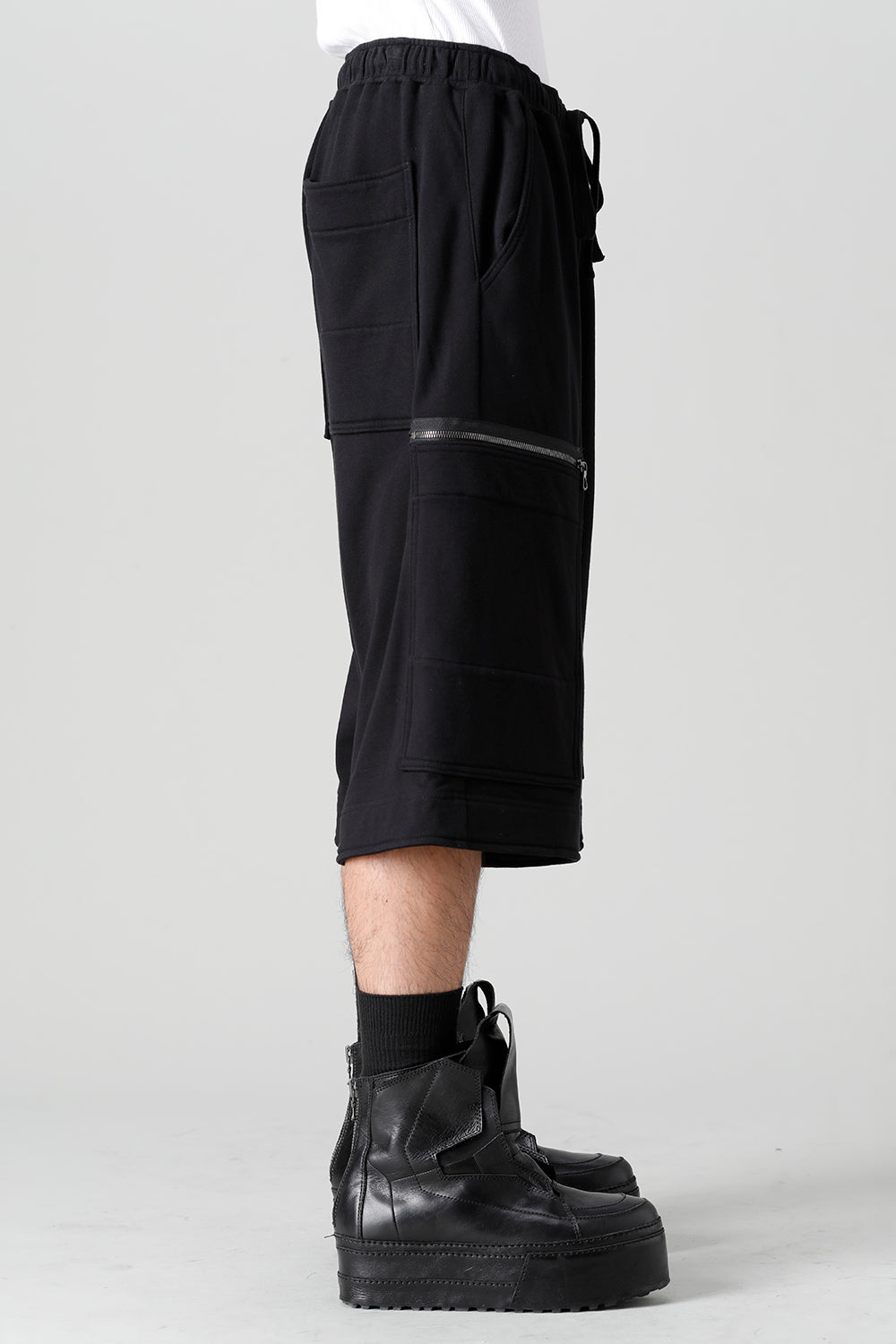 Cotton Sweat Cargo Shorts Black